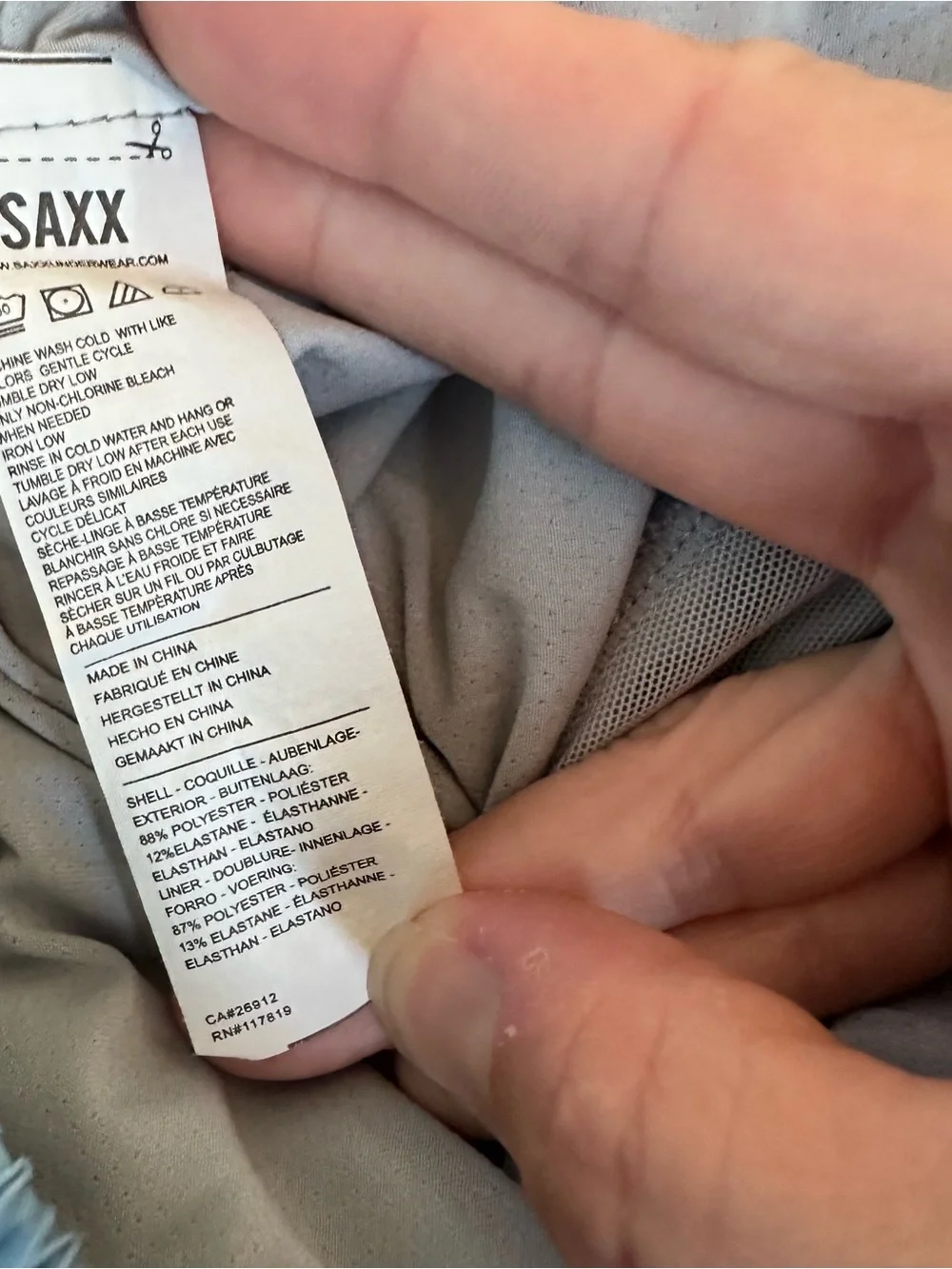 SAXX Lined Blue Swim Shorts Duck Print